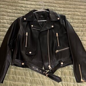 Zara Black faux Leather Jacket